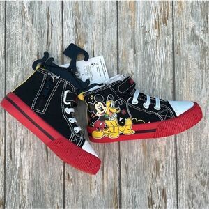 Toddler Baby Disney Mickey Mouse & Pluto Hi Top Sneakers Shoes Size 7